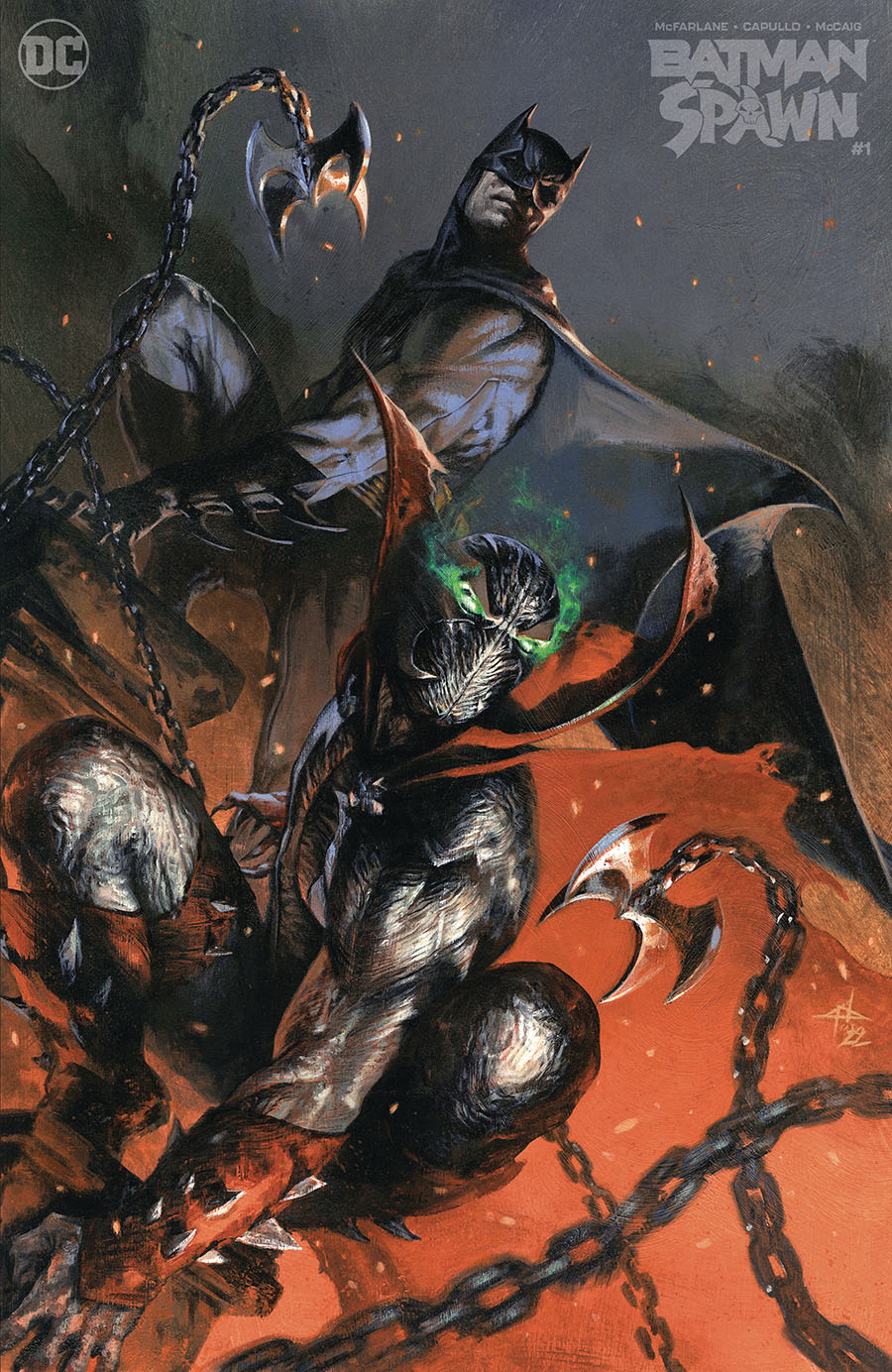 Batman Spawn #1 (One Shot) Cover Z-C DF Gabriele Dell Otto Variant Cover Silver Signature Series Signed By Greg Capullo