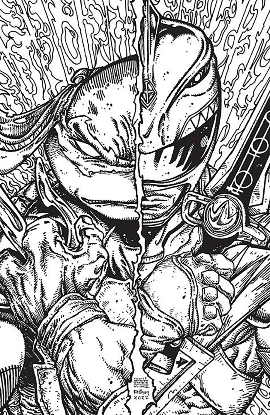 Mighty Morphin Power Rangers Teenage Mutant Ninja Turtles II #3 Cover F Incentive Kevin Eastman & Freddie E Williams II Virgin Cover