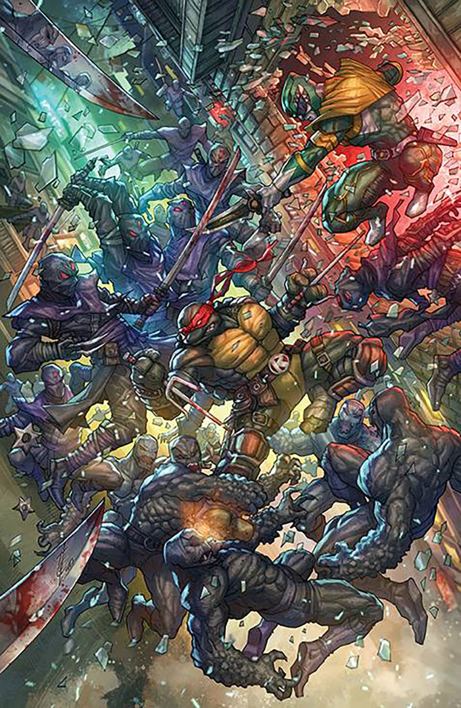 Mighty Morphin Power Rangers Teenage Mutant Ninja Turtles II #3 Cover J Incentive Alan Quah Card Stock Virgin Variant Cover