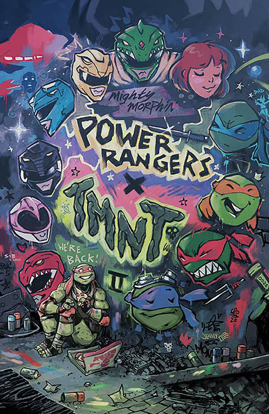 Mighty Morphin Power Rangers Teenage Mutant Ninja Turtles II #3 Cover K Incentive Michael Dialynas Virgin Variant Cover