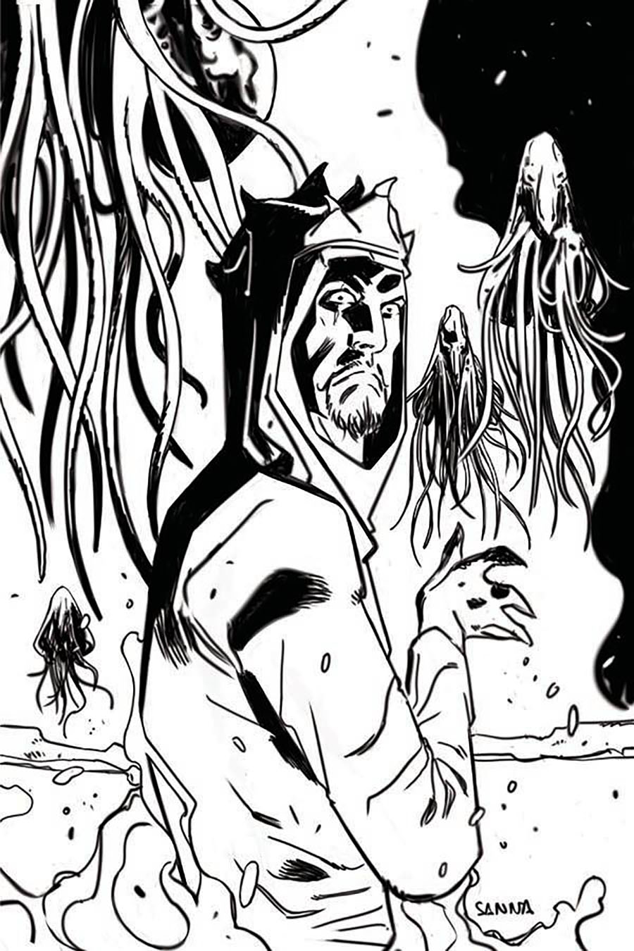 Lovecraft Unknown Kadath #6 Cover F Incentive Guillermo Sanna Black & White Virgin Cover