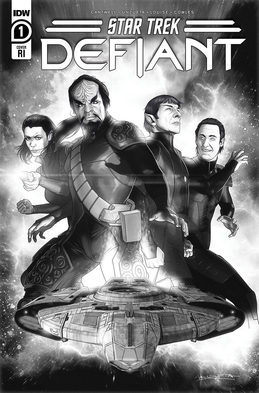 Star Trek Defiant #1 Cover F Incentive Angel Unzueta Black & White Cover