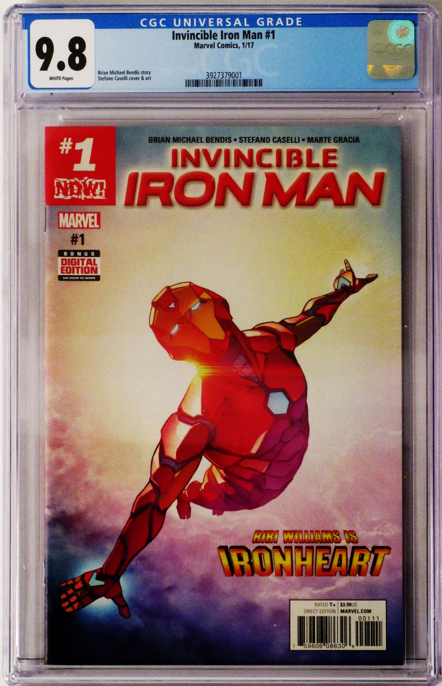 Invincible Iron Man Vol 3 #1 Cover O 1st Ptg Regular Stefano Caselli Cover (Marvel Now Tie-In) CGC 9.8