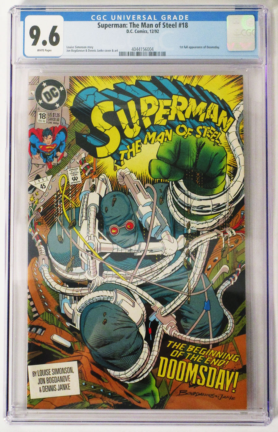 Superman The Man Of Steel #18 Cover F 1st Ptg CGC 9.6