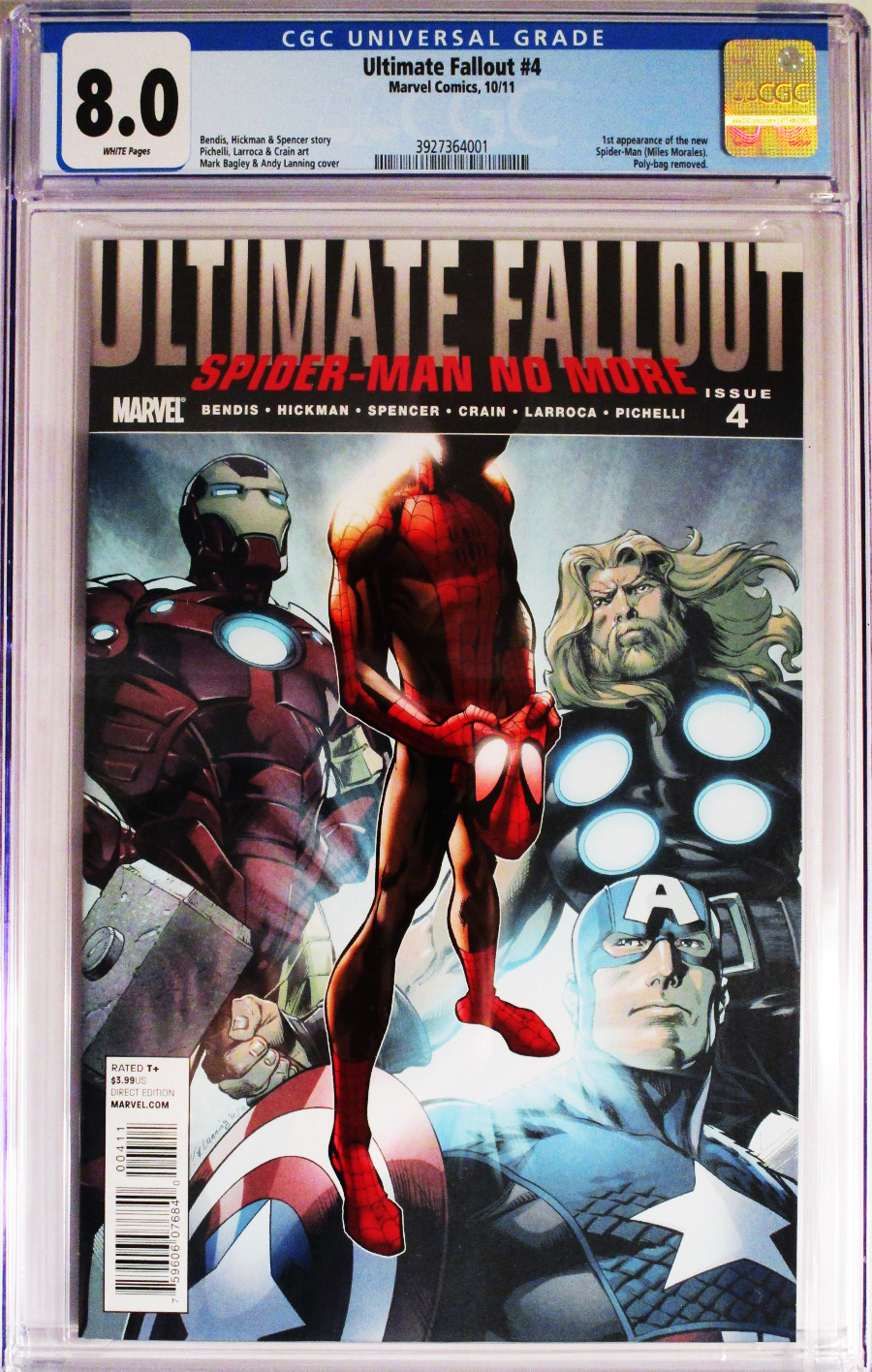 Ultimate Comics Fallout #4 Cover J 1st Ptg Regular Mark Bagley Cover CGC 8.0 (Death Of Spider-Man Tie-In)