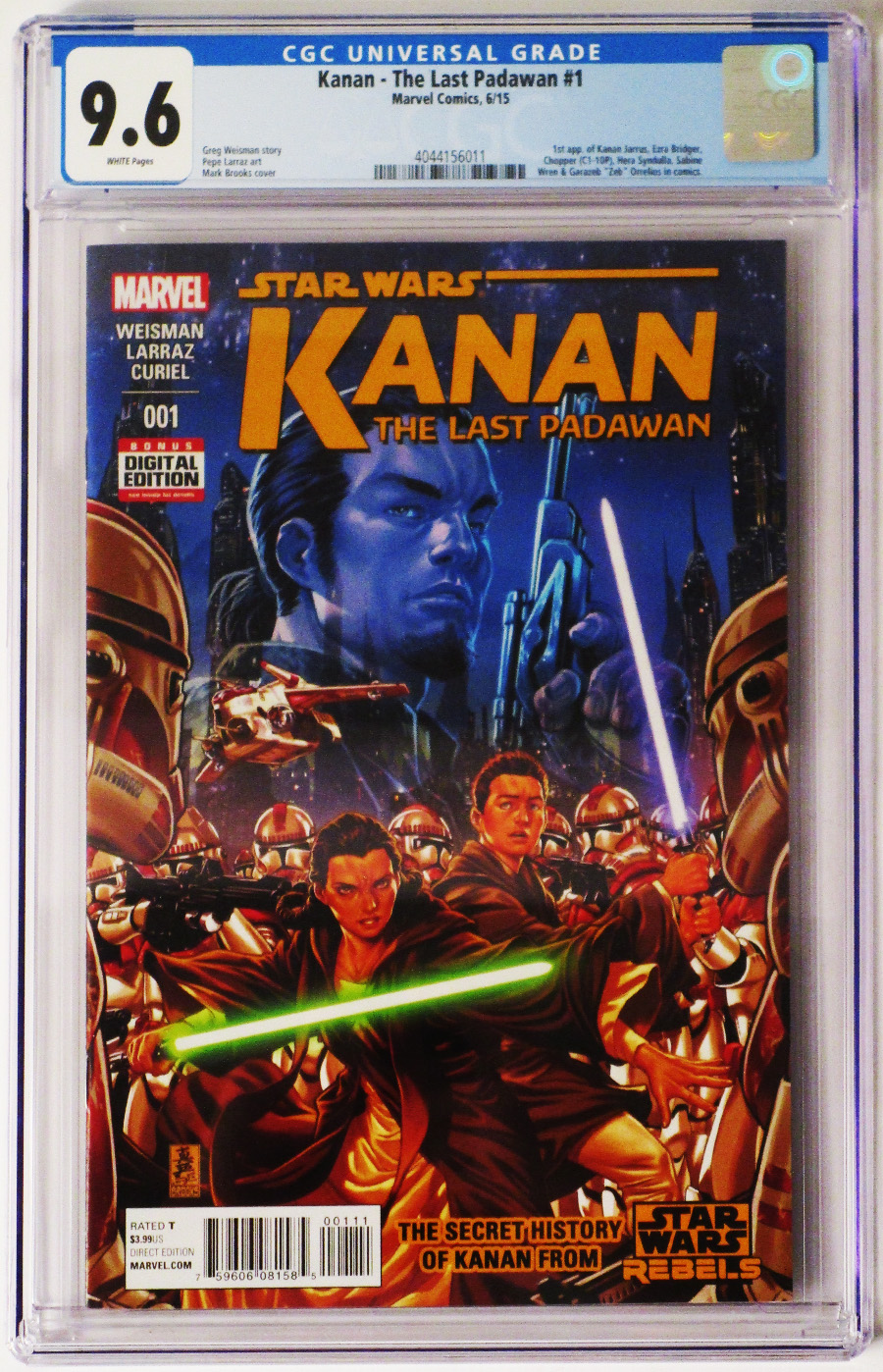 Kanan The Last Padawan #1 Cover G 1st Ptg Regular Mark Brooks Cover CGC 9.6