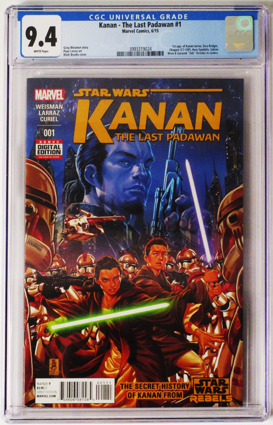 Kanan The Last Padawan #1 Cover H 1st Ptg Regular Mark Brooks Cover CGC 9.4