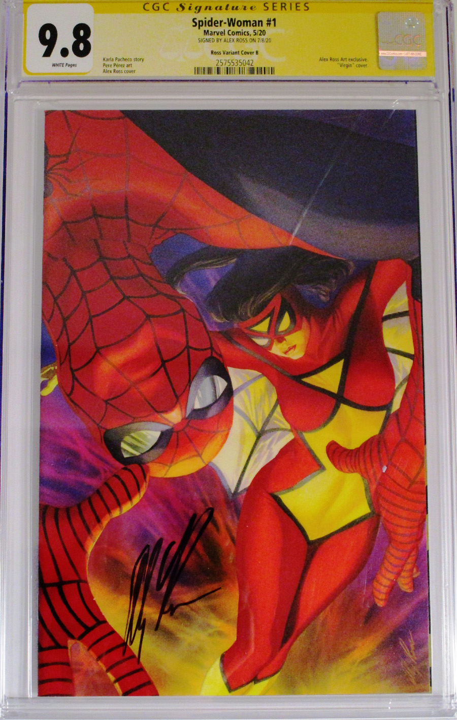 Spider-Woman Vol 7 #1 Cover T CGC Signature Series 9.8 Alex Ross Signature