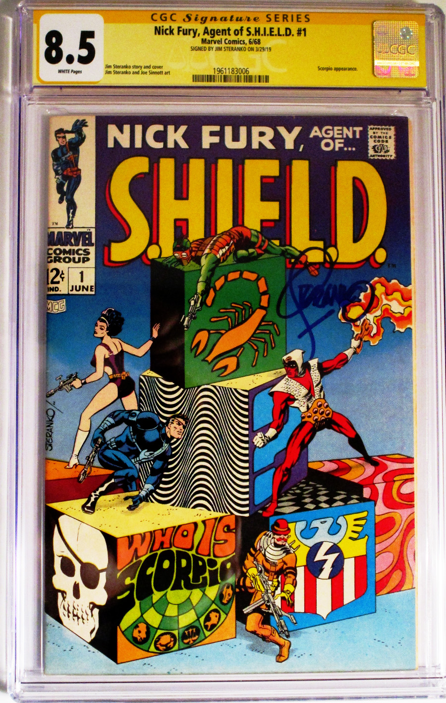 Nick Fury Agent Of SHIELD #1 Cover C 1st Ptg CGC Signature Series 8.5 Jim Steranko Signature