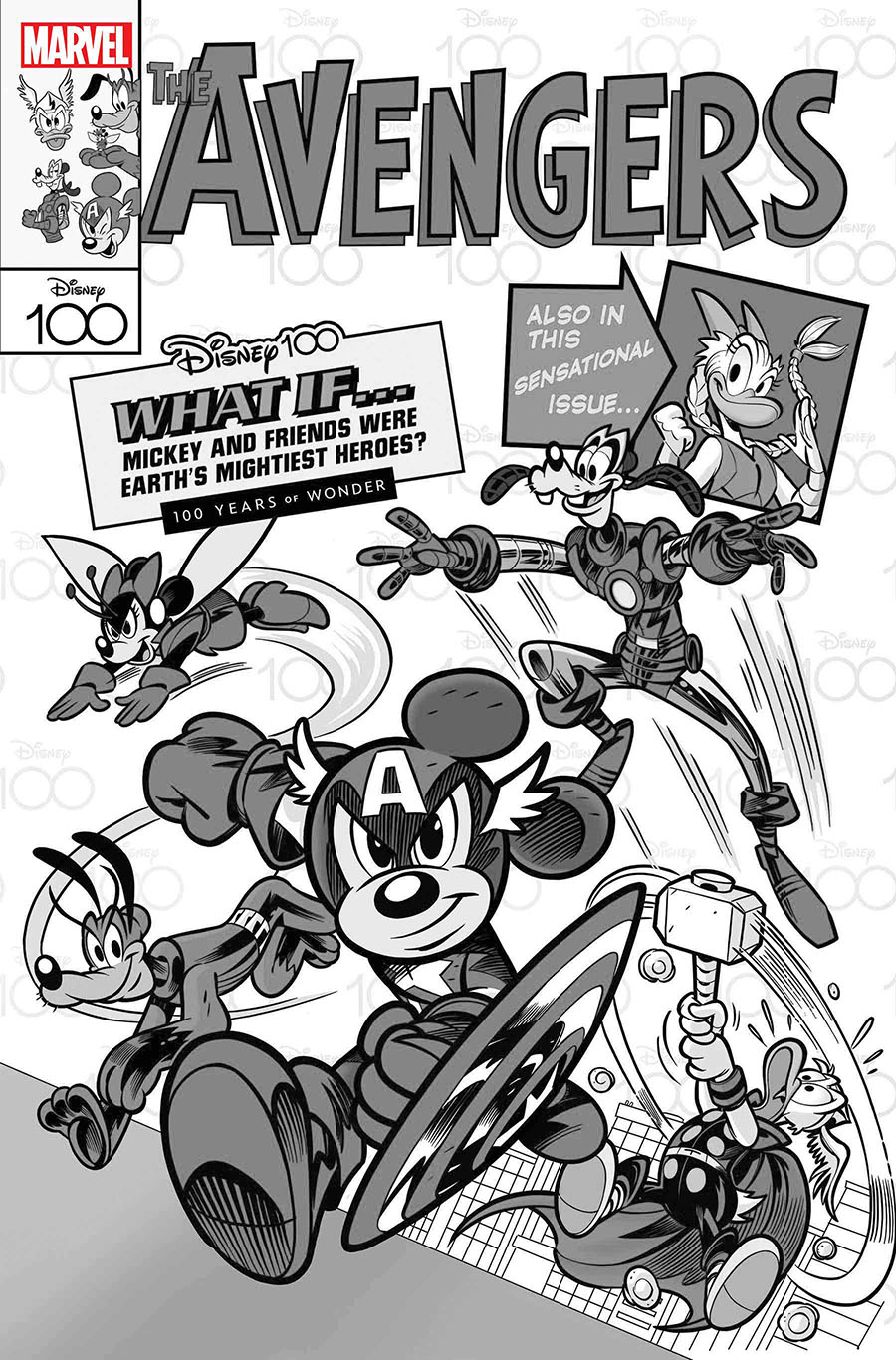 Amazing Spider-Man Vol 6 #17 Cover F Incentive Lorenzo Pastrovicchio Disney100 Avengers Black & White Cover (Dark Web Tie-In)