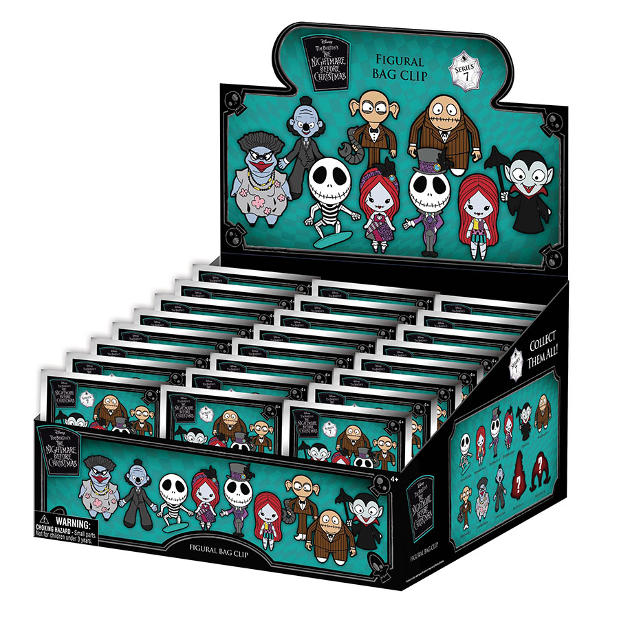 Nightmare Before Christmas 3D Foam Bag Clip Blind Mystery Box 24-Piece Display