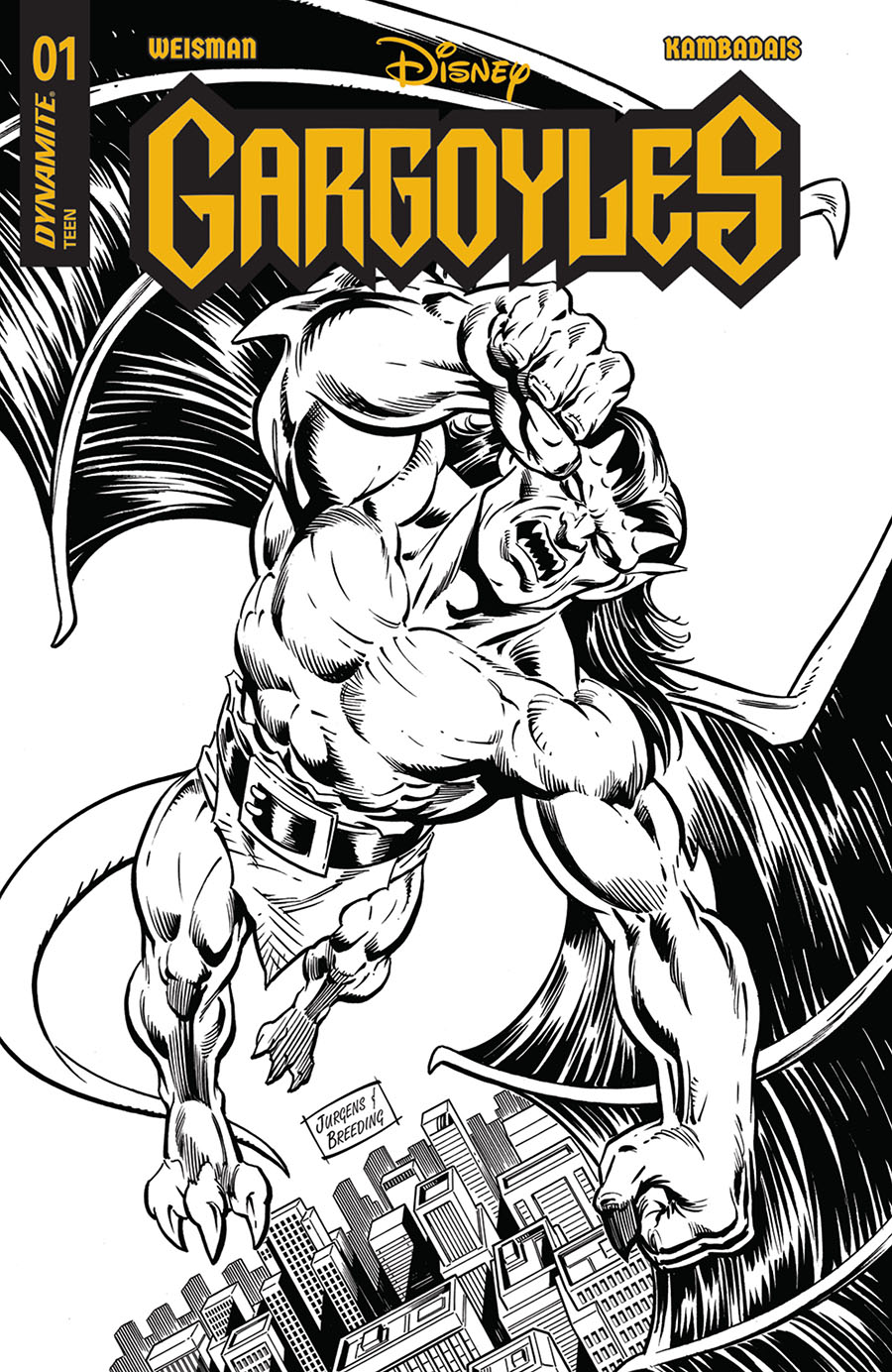 Gargoyles Vol 3 #1  Midtown Exclusive Cover B Dan Jurgens Black & White Dressed Variant Cover