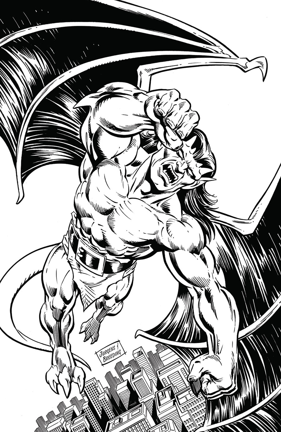 Gargoyles Vol 3 #1  Midtown Exclusive Cover D Dan Jurgens Black & White Virgin Variant Cover