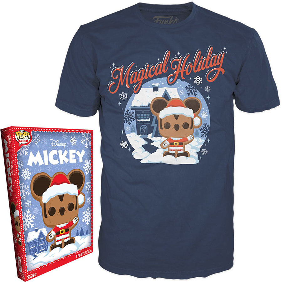 POP Boxed Tee Disney Holiday Santa Mickey T-Shirt X-Small