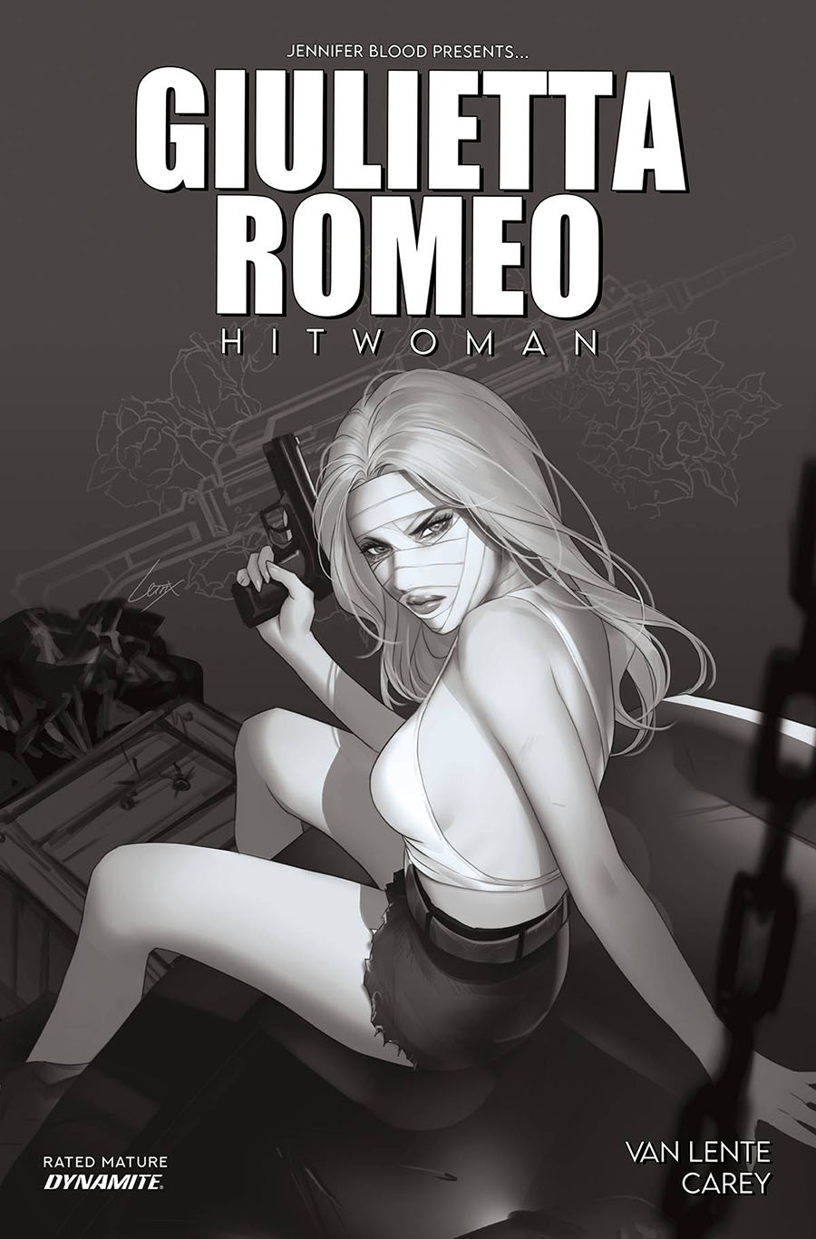 Jennifer Blood Presents Giulietta Romeo Hitwoman #1 (One Shot) Cover H Incentive Lesley Leirix Li Black & White Cover