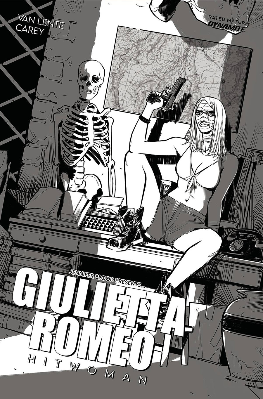 Jennifer Blood Presents Giulietta Romeo Hitwoman #1 (One Shot) Cover J Incentive Valentina Pinti Black & White Cover