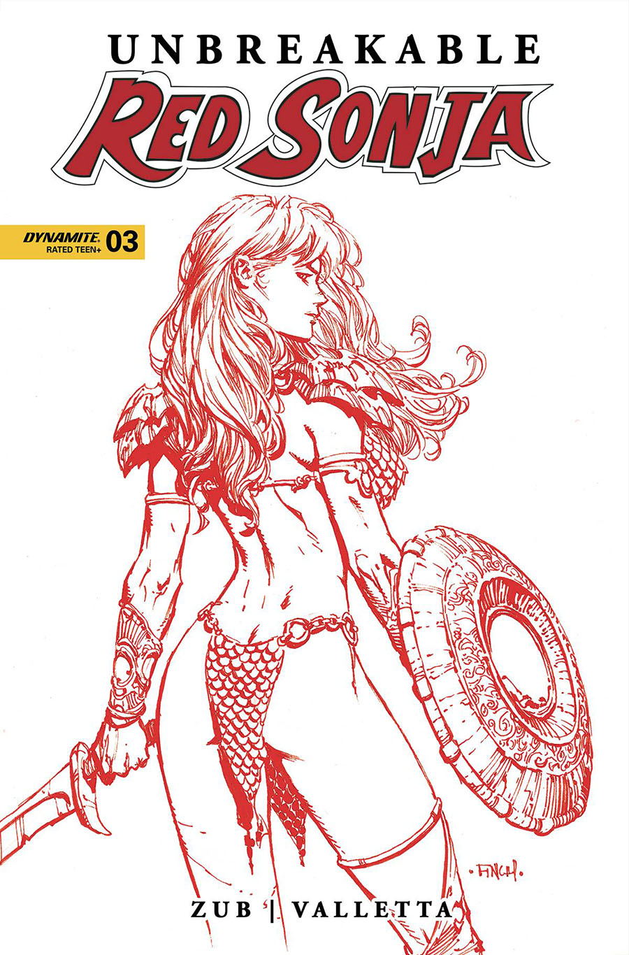 Unbreakable Red Sonja #3 Cover U Incentive David Finch Fiery Red Cover