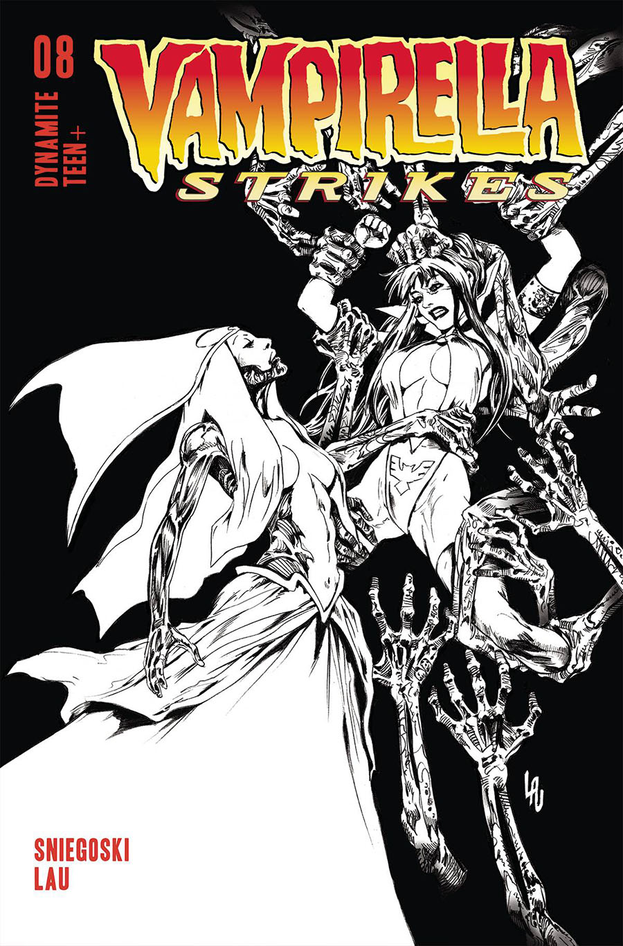 Vampirella Strikes Vol 3 #8 Cover O Incentive Jonathan Lau Black & White Cover