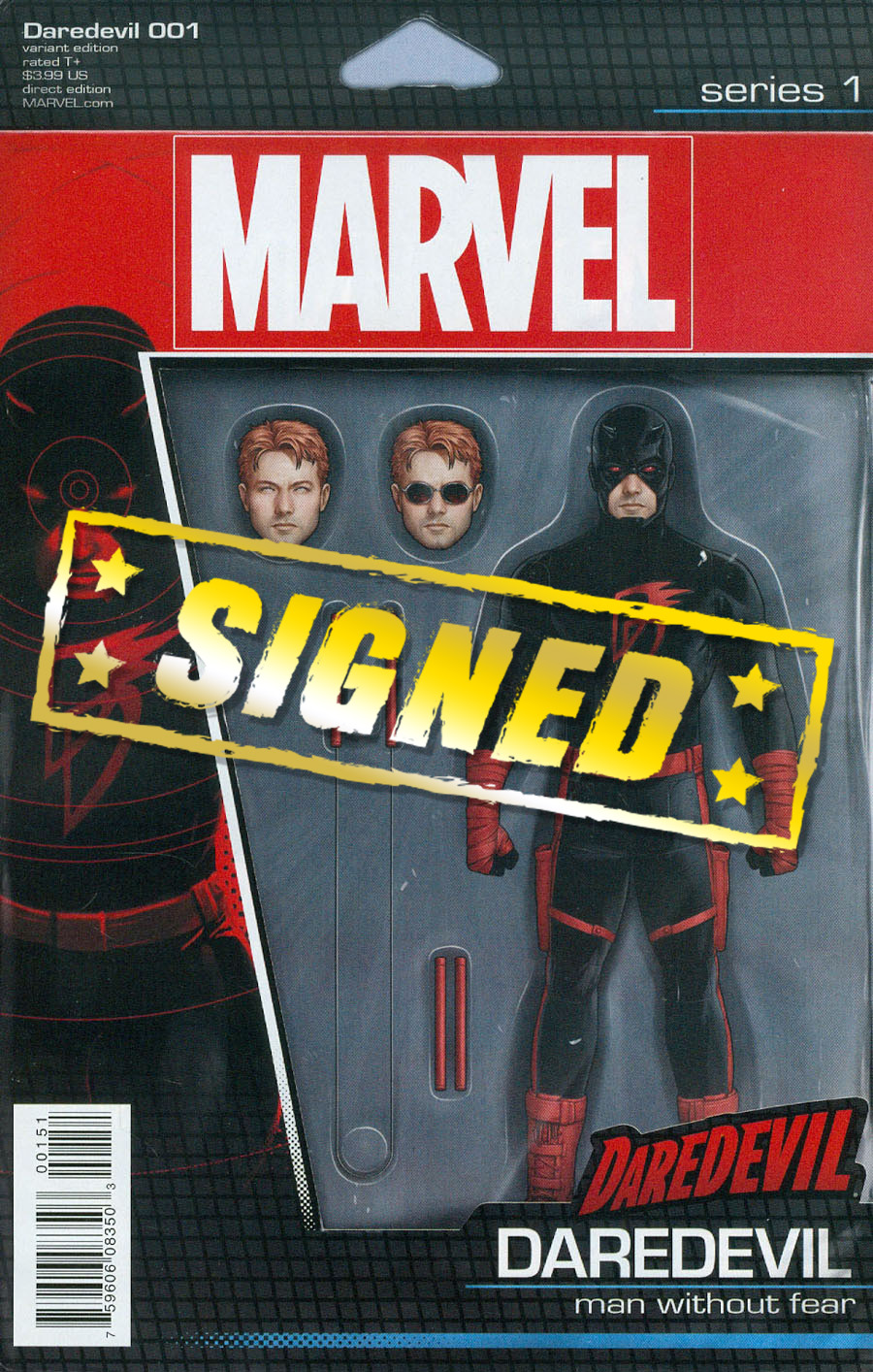 Daredevil Vol 5 #1 Cover J Variant John Tyler Christopher Action Figure Cover Signed By Charles Soule