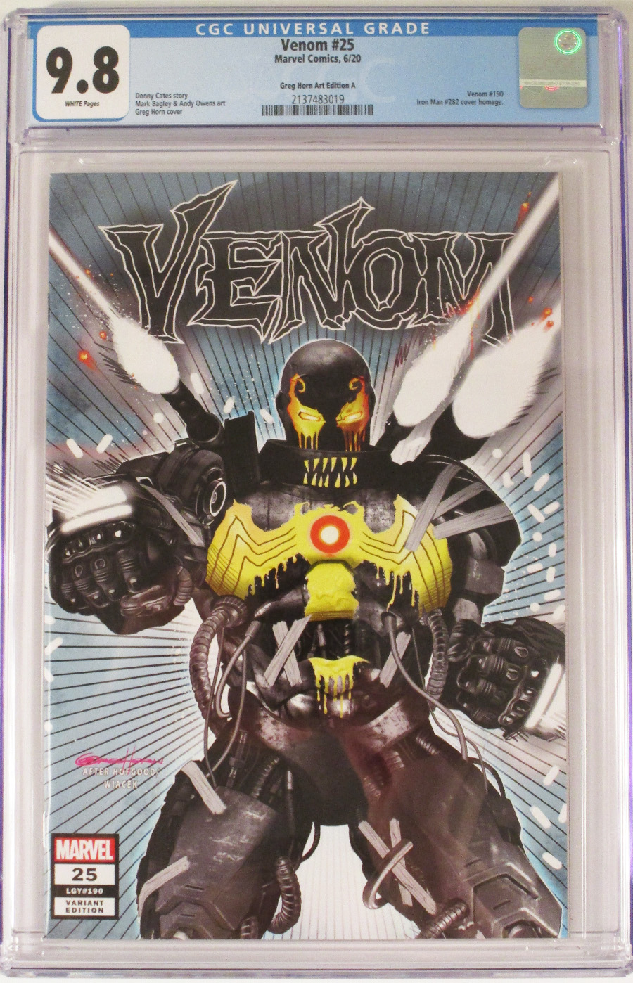 Venom Vol 5 #25 Cover Y CGC 9.8 Variant Greg Horn Cover