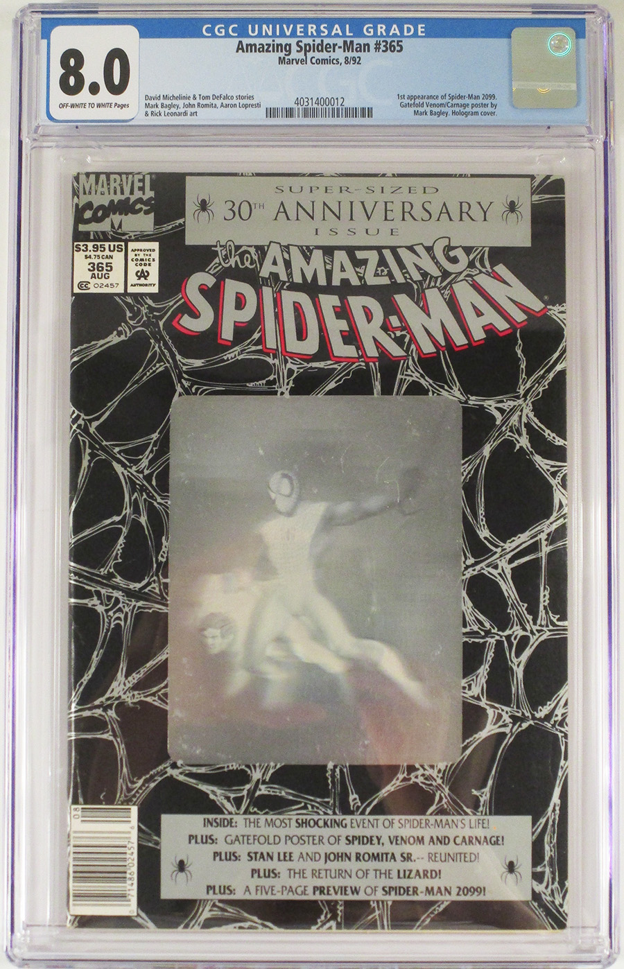 Amazing Spider-Man #365 Cover C CGC 8.0 With Poster