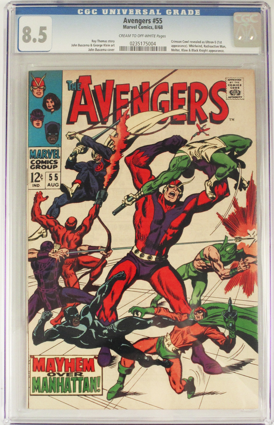 Avengers #55 Cover B CGC 8.5