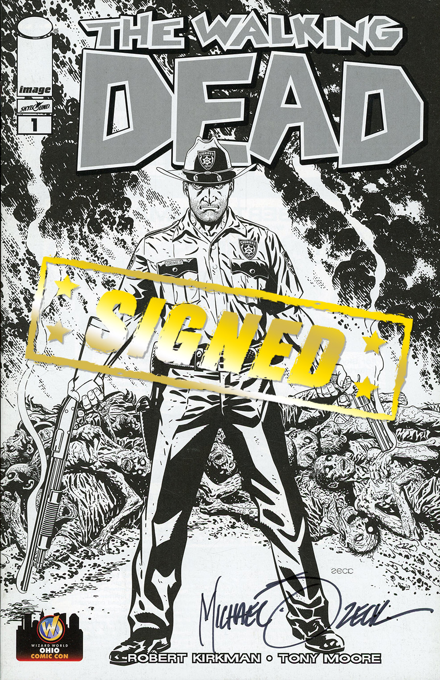 Walking Dead #1 Cover Z-Z-D Wizard World Ohio Exclusive Mike Zeck Black & White Variant Cover Signed By Mike Zeck Without Certificate