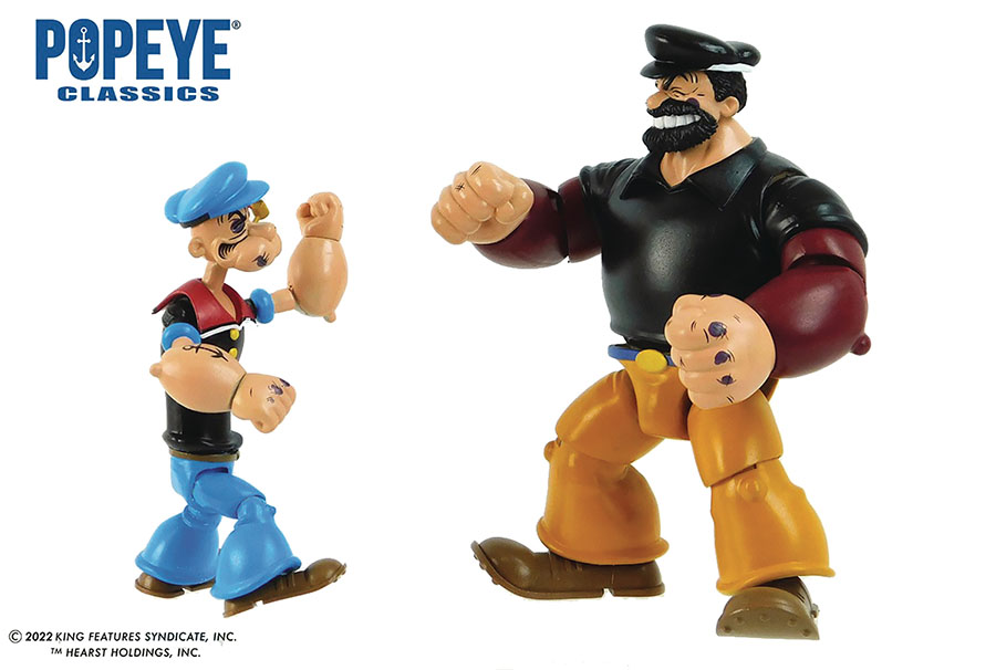 Popeye Classics Popeye vs Bluto Previews Exclusive 1/12 Scale 2-Pack Action Figure Set