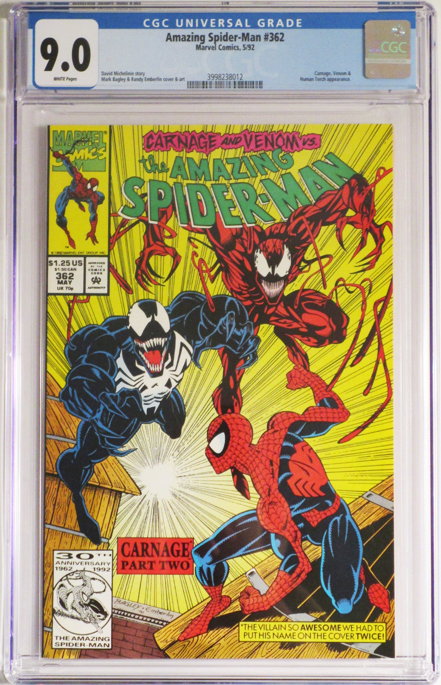 Amazing Spider-Man #362 Cover D 1st Ptg CGC 9.0