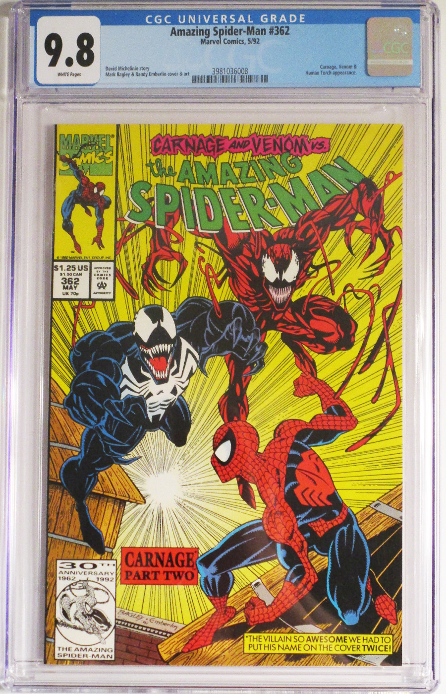 Amazing Spider-Man #362 Cover E 1st Ptg CGC 9.8