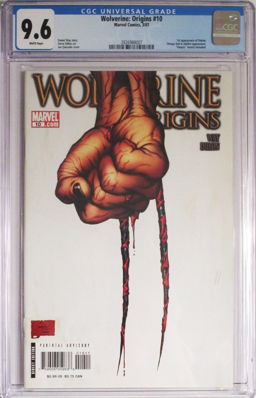Wolverine Origins #10 Cover D Regular Joe Quesada Cover CGC 9.6