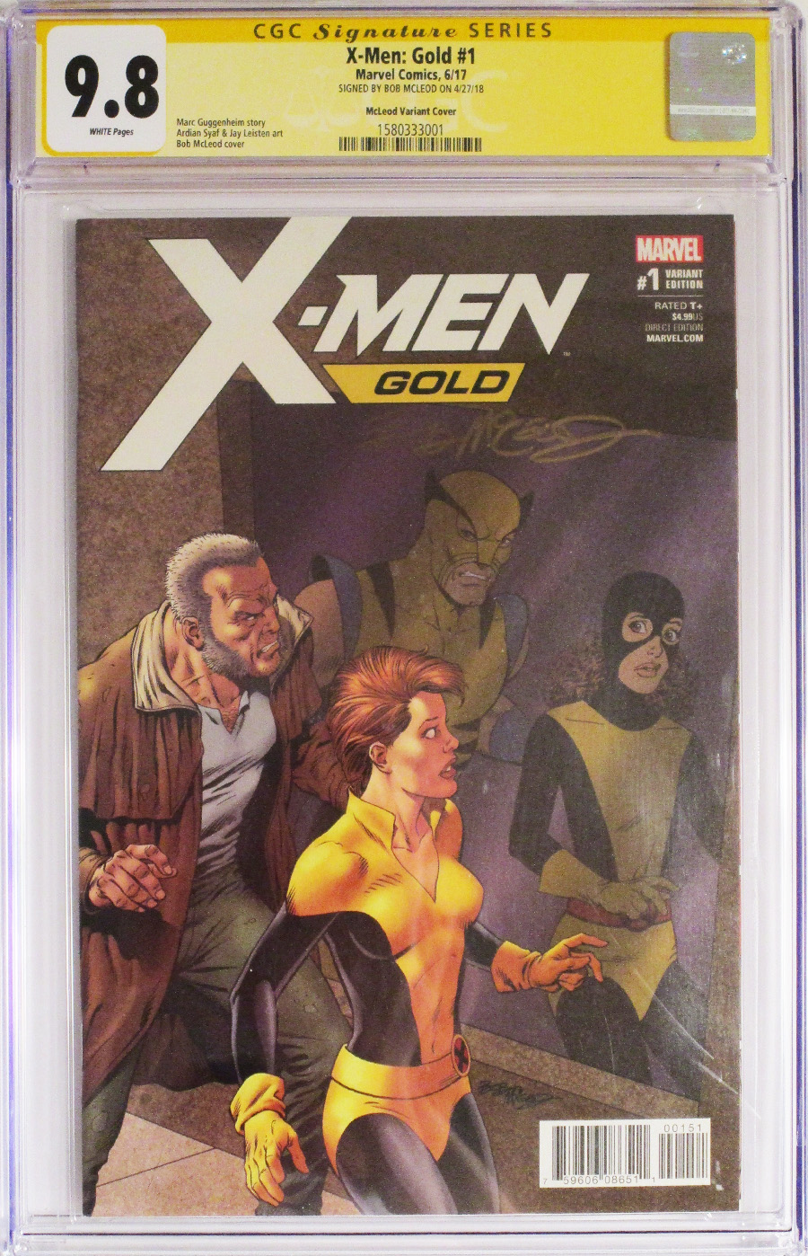 X-Men Gold #1 Cover N Incentive Bob McLeod Variant Cover (Resurrxion Tie-In) CGc Signature Series 9.8 Signed by Bob McLeod