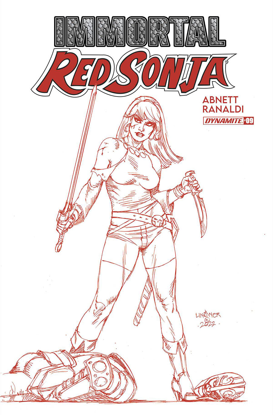 Immortal Red Sonja #9 Cover N Incentive Joseph Michael Linsner Fiery Red Cover