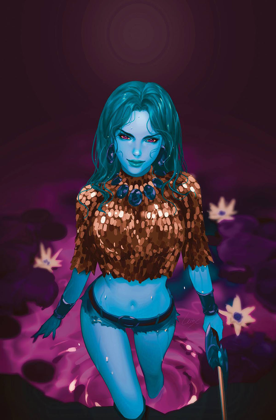Immortal Red Sonja #9 Cover O Incentive Lesley Leirix Li Ultraviolet Virgin Cover