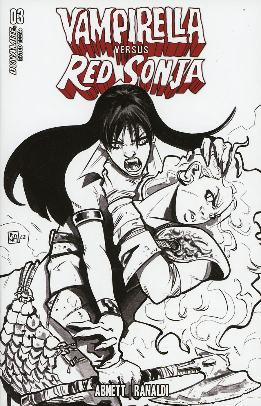 Vampirella vs Red Sonja #3 Cover P Incentive Alessandro Ranaldi Line Art Cover