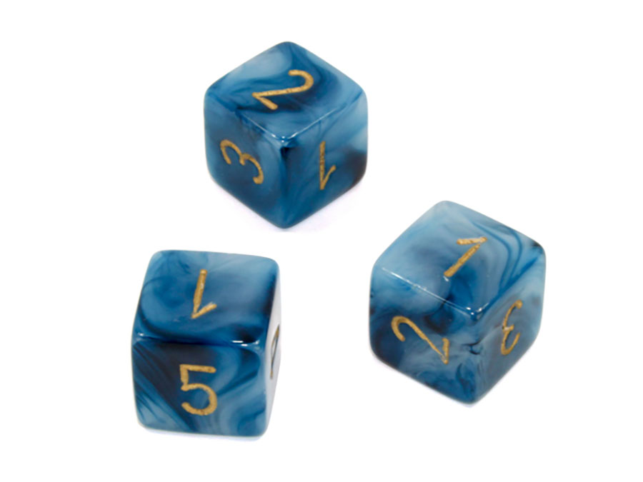 Phantom Polyhedral Teal/Gold Dice - D6