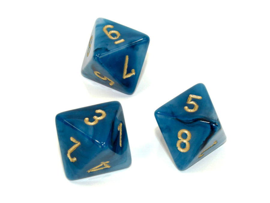 Phantom Polyhedral Teal/Gold Dice - D8