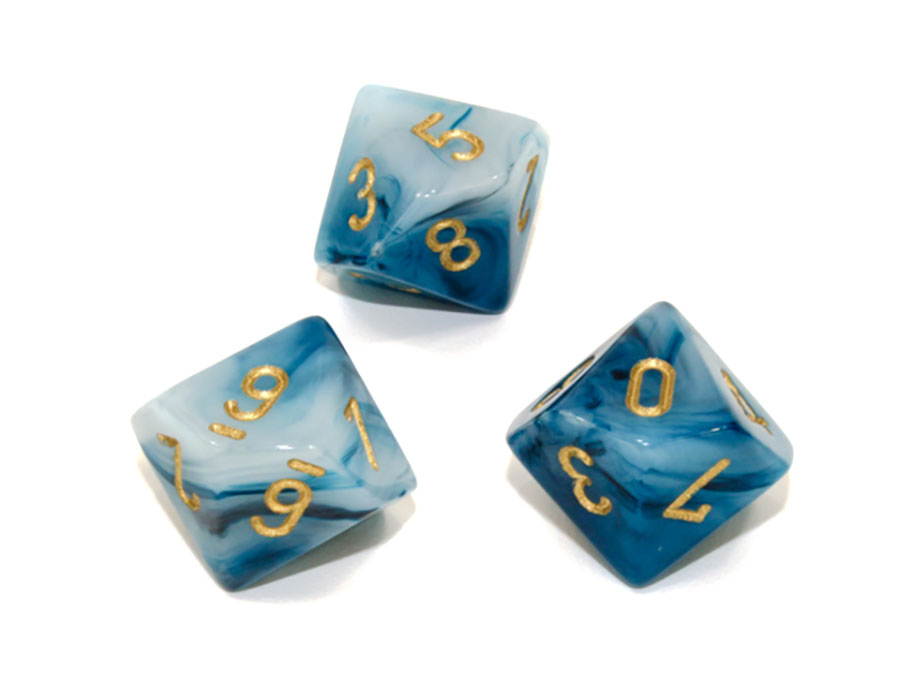 Phantom Polyhedral Teal/Gold Dice - D10