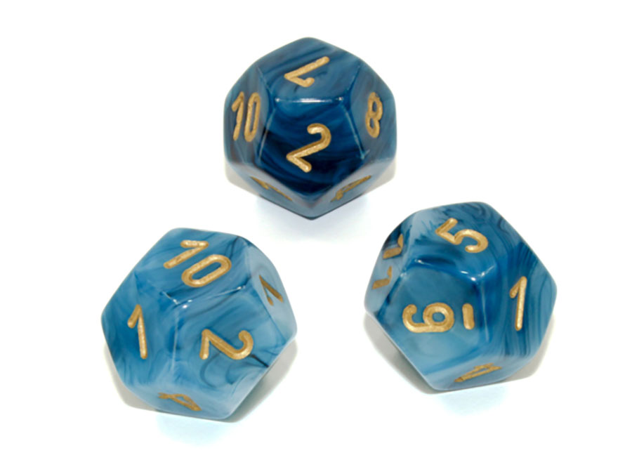 Phantom Polyhedral Teal/Gold Dice - D12