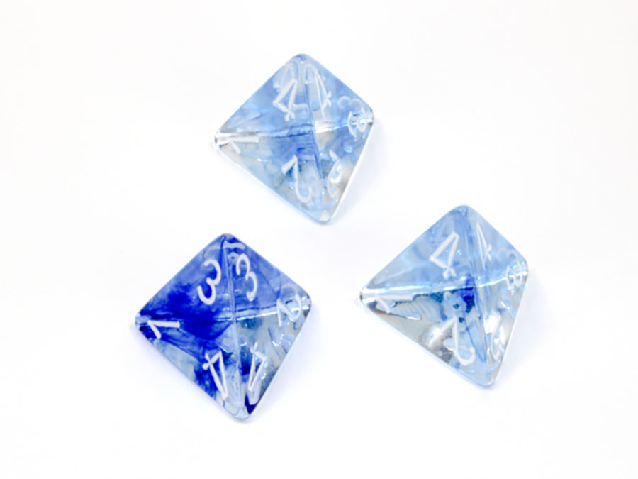 Nebula Polyhedral Dark Blue/White Dice - D4