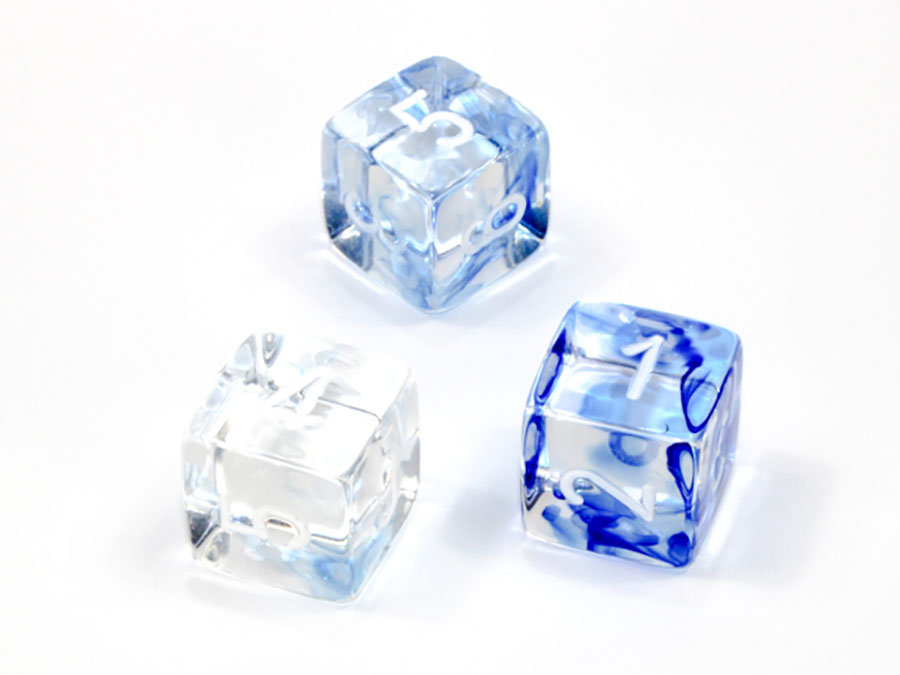 Nebula Polyhedral Dark Blue/White Dice - D6