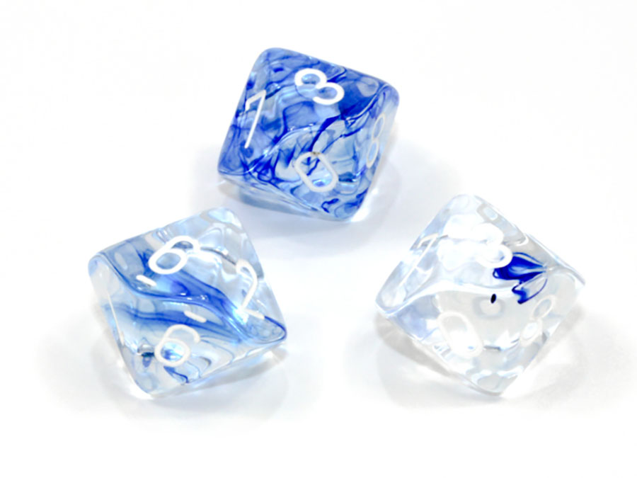 Nebula Polyhedral Dark Blue/White Dice - D10