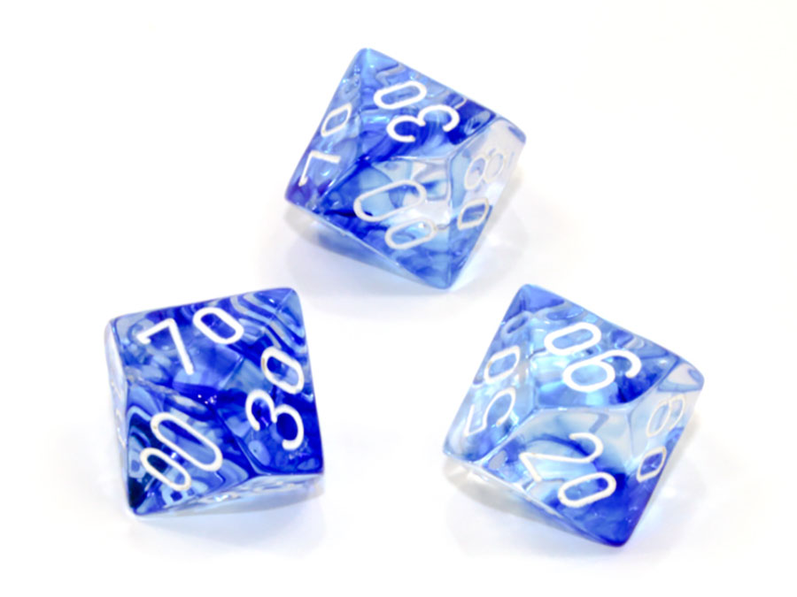 Nebula Polyhedral Dark Blue/White Dice - Tens 10