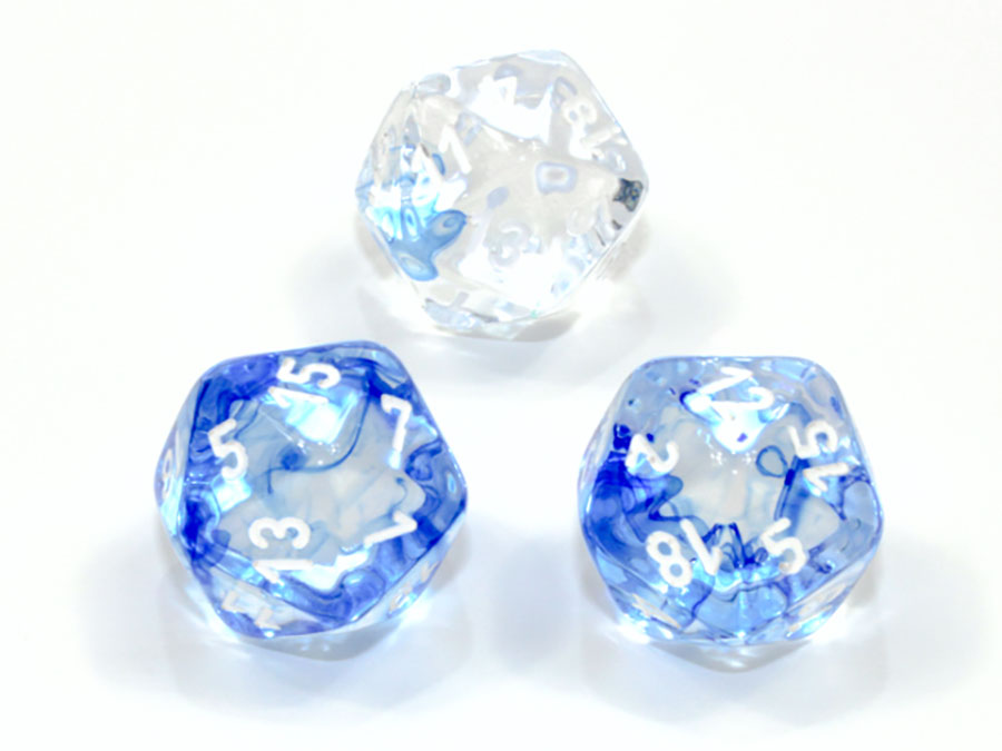 Nebula Polyhedral Dark Blue/White Dice - D20