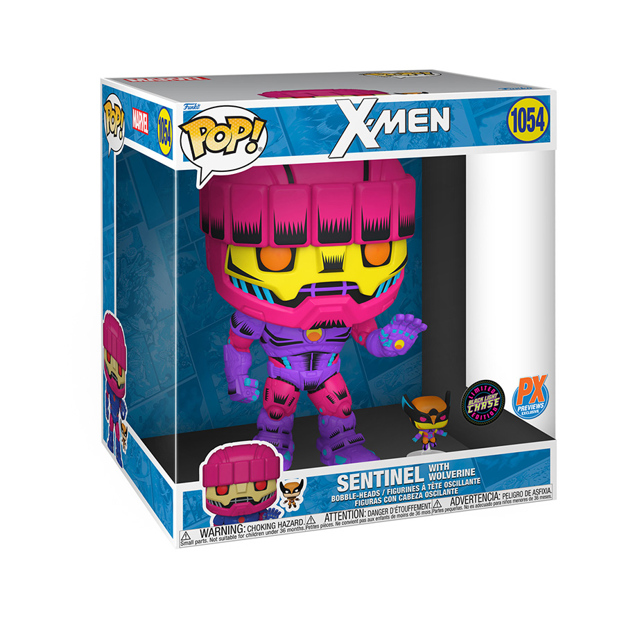 POP Jumbo X-Men Sentinel & Wolverine Previews Exclusive Blacklight Chase Vinyl Bobble Head