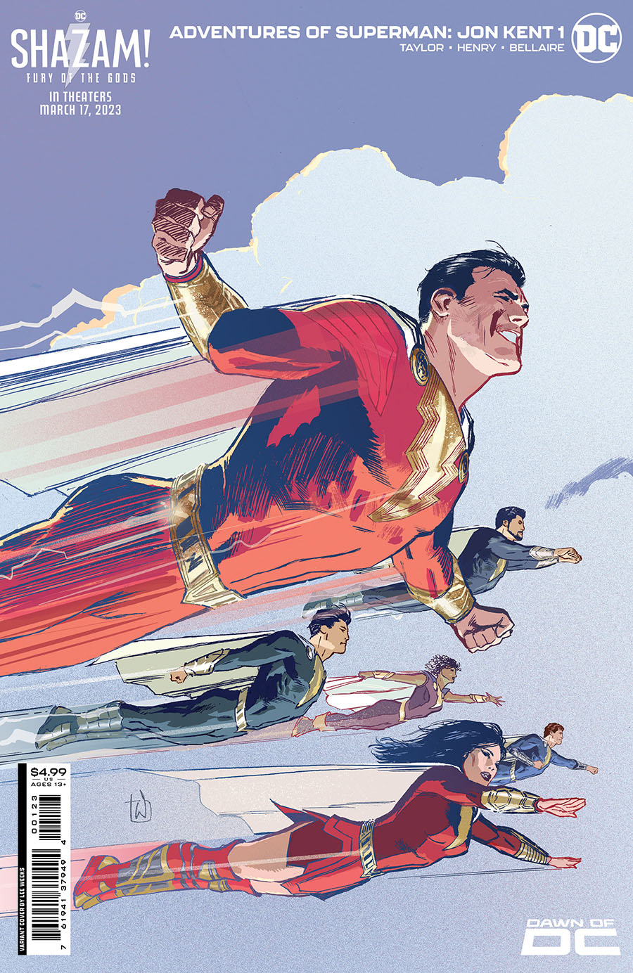 Adventures Of Superman Jon Kent #1 Cover H Variant Lee Weeks SHAZAM Fury Of The Gods Movie Card Stock Cover