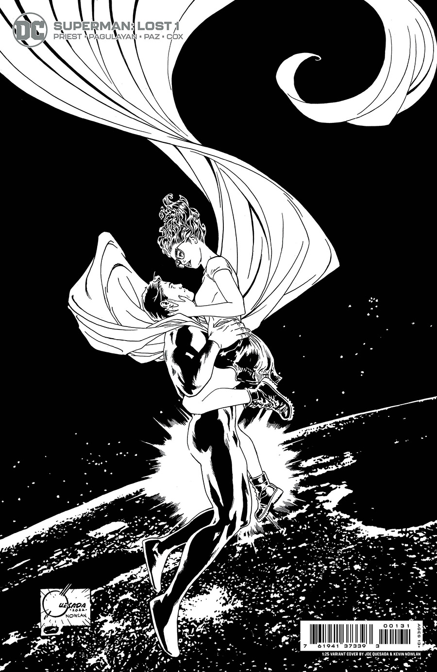 Superman Lost #1 Cover D Incentive Joe Quesada Black & White Card Stock Variant Cover