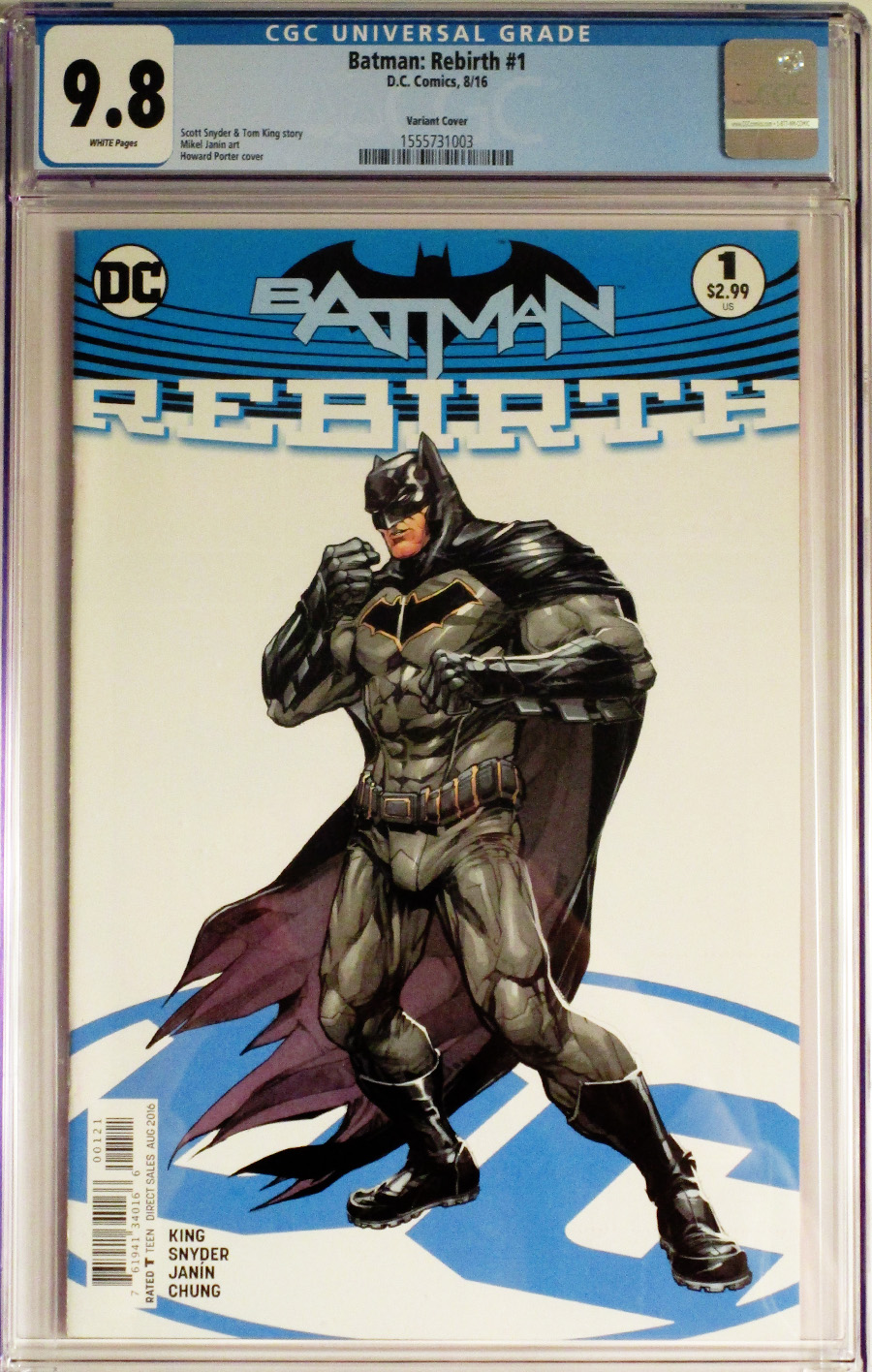 Batman Rebirth #1 Cover E Variant Howard Porter Cover CGC 9.8