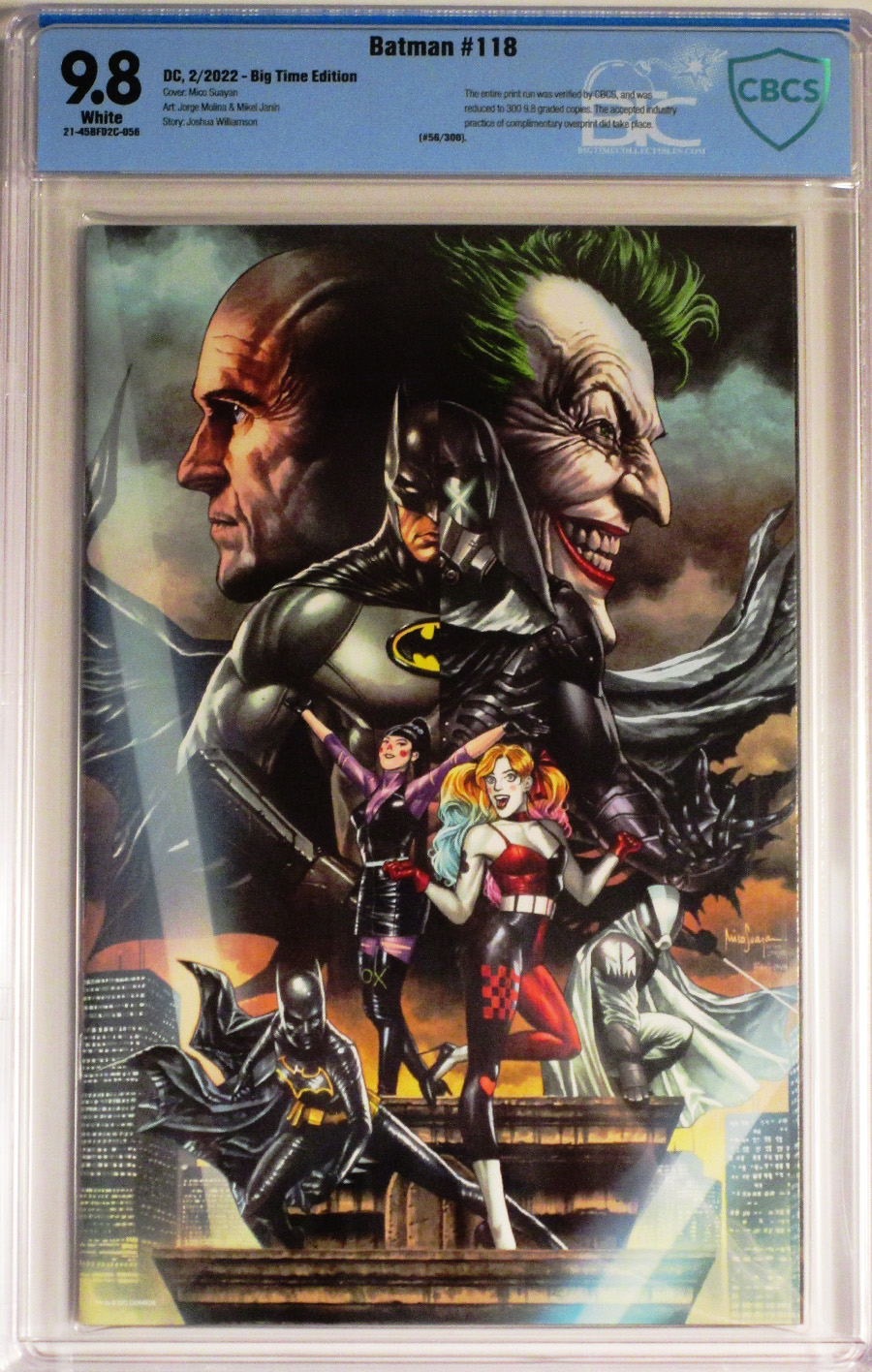 Batman Vol 3 #118 Cover L CBCS 9.8 Big Time Collectibles Edition Mico Suayan Virgin Variant Cover