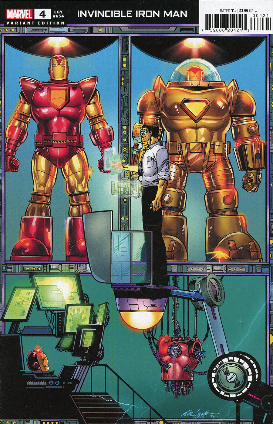 Invincible Iron Man Vol 4 #4 Cover B Variant Bob Layton Connecting Cover